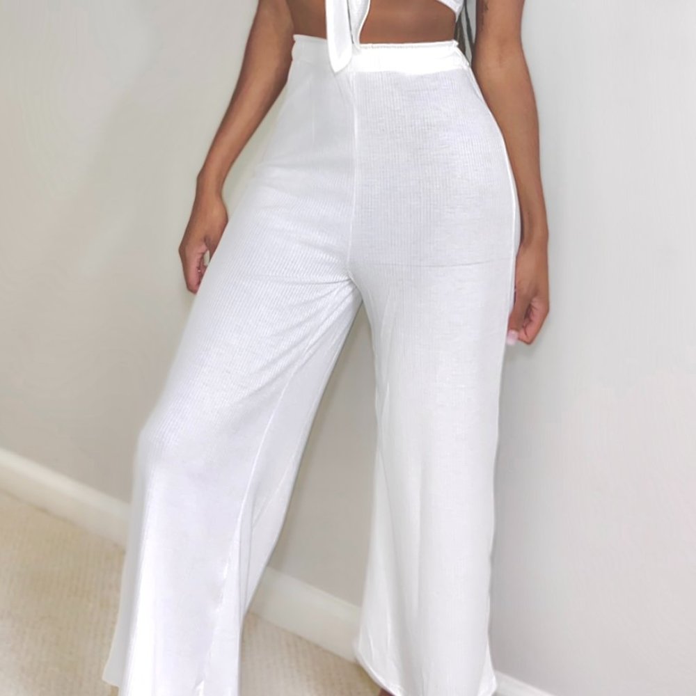 Ribbed Wide Leg Pants
